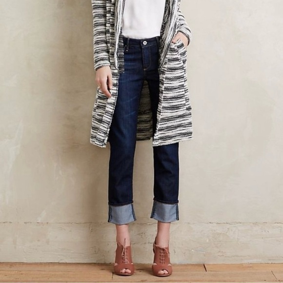 Ag The High Rise Stevie Cuff Slim Straight Jeans Size 31 - Picture 1 of 12